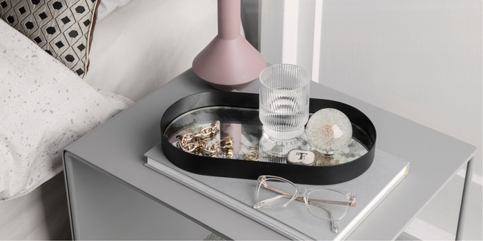 Everywhere a joyful sight - even on the bedside table - the Ripple series from Ferm Living.