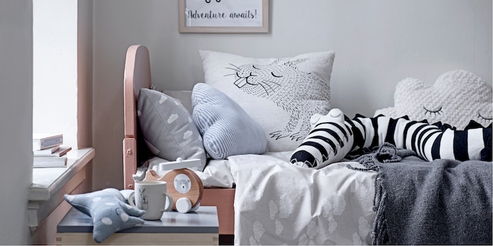 I cuscini per bambini rendono più accogliente il letto o la zona relax della cameretta. Immagine: Bloomingville I cuscini per bambini rendono più accogliente il letto o la zona relax della cameretta. Immagine: Bloomingville