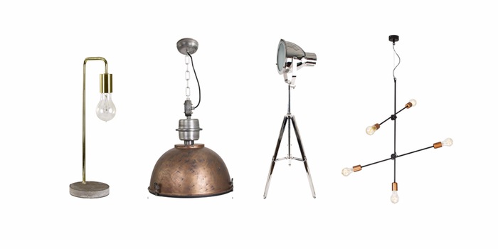 Raw charm: lamps in industrial style.