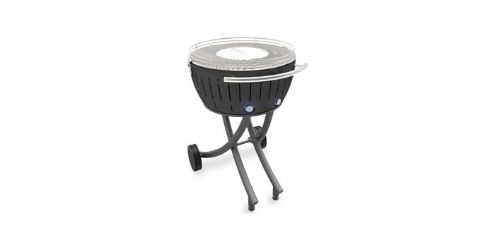 Le nouveau grand gril à charbon de LotusGrill: sans fumée, sain, facile à utiliser, rapide et sûr.