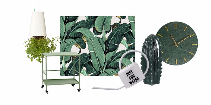 No green thumb? No problem! Plant prints and green accessories can also bring a little naturalness to your home.